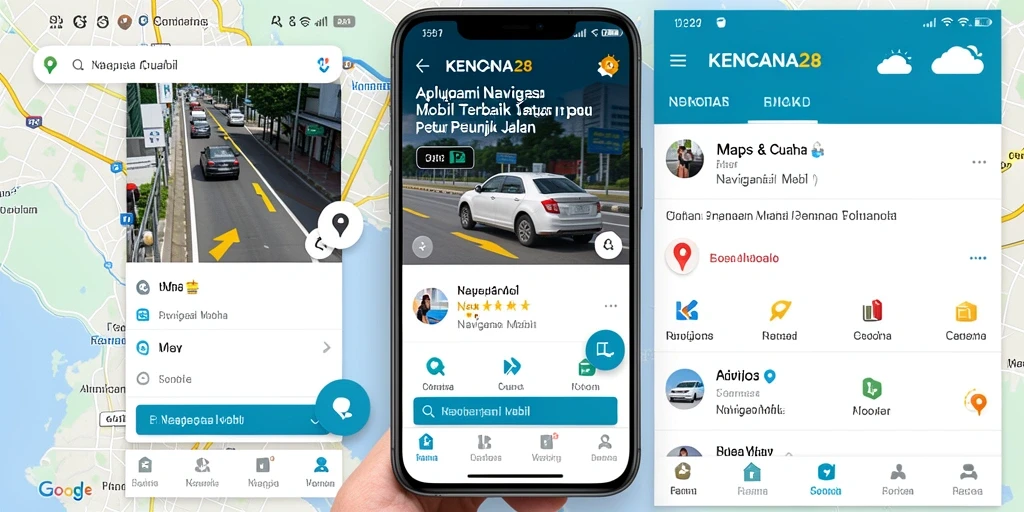 Antarmuka KENCANA28 yang mudah digunakan untuk navigasi mobil.