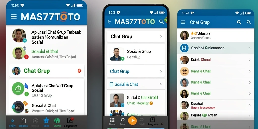 Tampilan antarmuka <strong>MAS77TOTO</strong> yang sederhana dan menarik untuk Chat Grup.