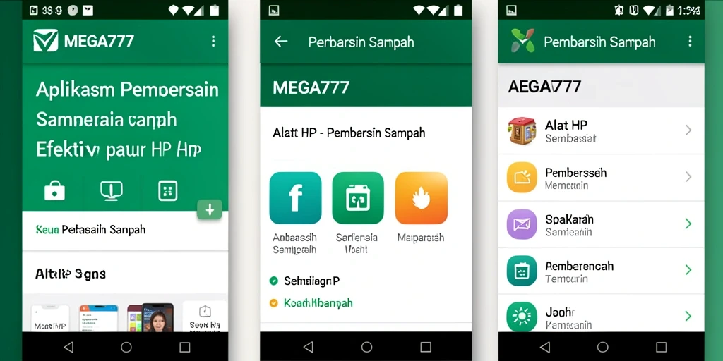 Antarmuka MEGA777 yang bersih dan fungsional untuk pembersihan sampah.