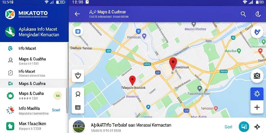Antarmuka MIKATOTO menampilkan peta kondisi lalu lintas yang akurat.