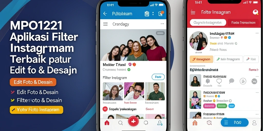 Tampilan antarmuka MPO1221 dengan filter Instagram yang menarik.