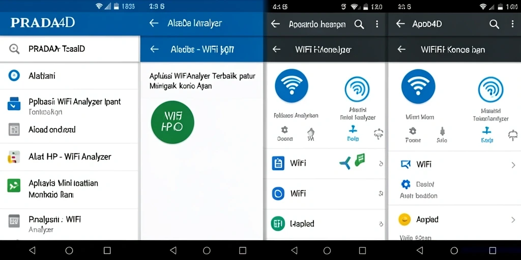 Antarmuka aplikasi PRADA4D yang menunjukkan analisis WiFi secara real-time.
