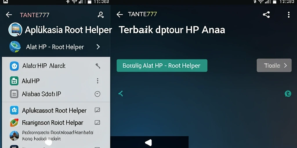 Tampilan antarmuka aplikasi TANTE777 yang sederhana dan mudah digunakan.