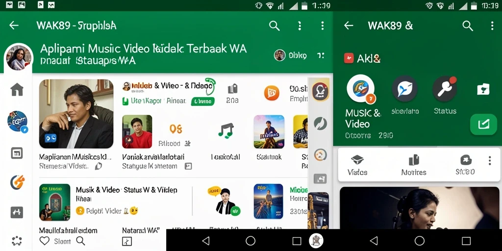 Screenshot antarmuka WAK89 menampilkan opsi video untuk status WA.