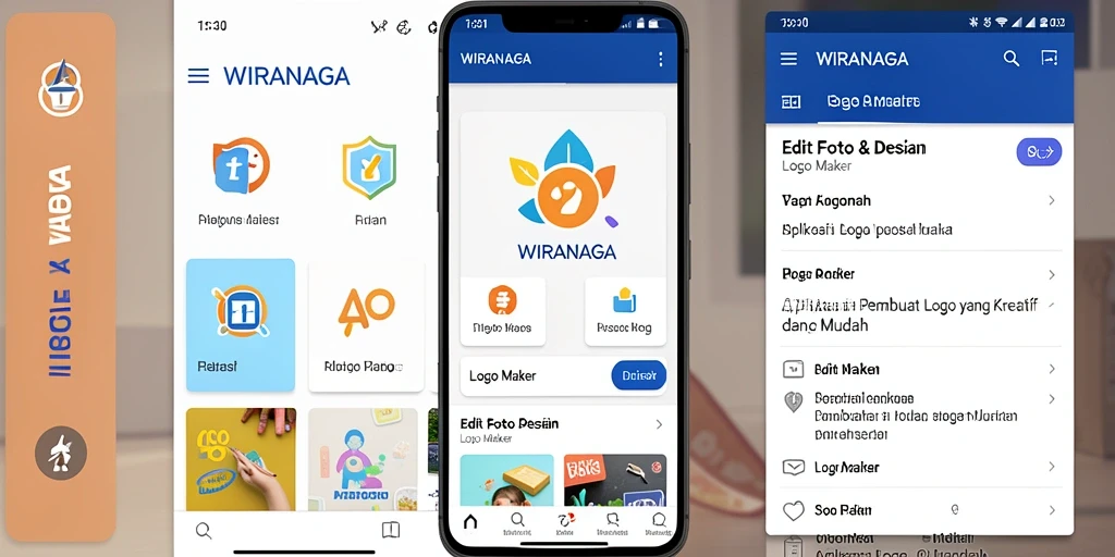 Antarmuka WIRANAGA yang ramah pengguna saat membuat logo.
