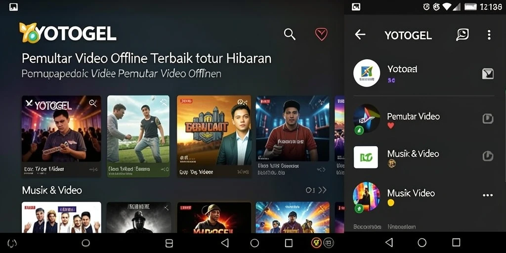 Antarmuka YOTOGEL yang sederhana dan fungsional untuk pemutar video offline.